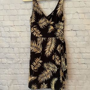 H&M Palm Print Wrap Sleeveless Dress - Small